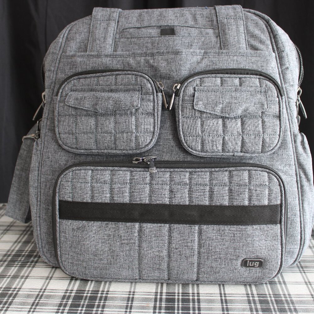 Lug Puddle Jumper Crossbody Tote Bag Heather Gray & Black NEW